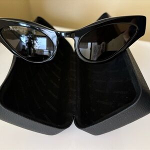 Balenciaga Black Retro Cat-Eye Sunglasses